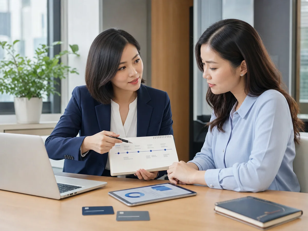Chuyên viên Việt Nam tư vấn kế hoạch thanh toán cho khách hàng